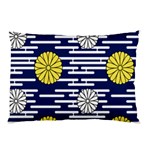 Sunflower Line Blue Yellpw Pillow Case (Two Sides) Front