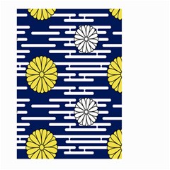 Sunflower Line Blue Yellpw Large Garden Flag (two Sides) by Mariart