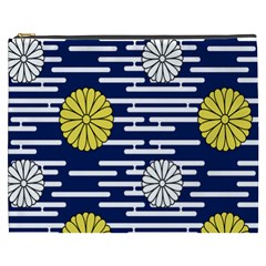 Sunflower Line Blue Yellpw Cosmetic Bag (xxxl)  by Mariart