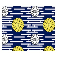 Sunflower Line Blue Yellpw Double Sided Flano Blanket (small)  by Mariart