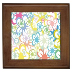 Star Flower Rainbow Sunflower Sakura Framed Tiles by Mariart