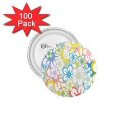 Star Flower Rainbow Sunflower Sakura 1 75  Buttons (100 Pack)  by Mariart