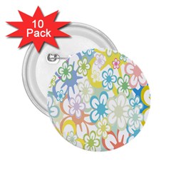 Star Flower Rainbow Sunflower Sakura 2 25  Buttons (10 Pack)  by Mariart