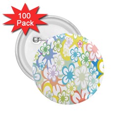 Star Flower Rainbow Sunflower Sakura 2 25  Buttons (100 Pack)  by Mariart