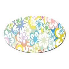 Star Flower Rainbow Sunflower Sakura Oval Magnet