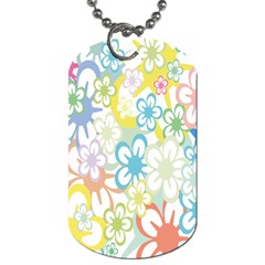 Star Flower Rainbow Sunflower Sakura Dog Tag (two Sides) by Mariart