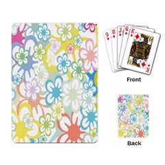 Star Flower Rainbow Sunflower Sakura Playing Card by Mariart