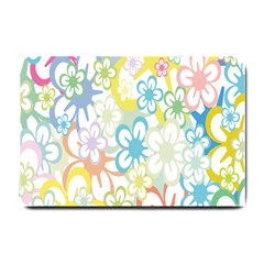 Star Flower Rainbow Sunflower Sakura Small Doormat  by Mariart