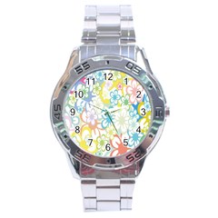 Star Flower Rainbow Sunflower Sakura Stainless Steel Analogue Watch by Mariart