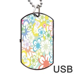 Star Flower Rainbow Sunflower Sakura Dog Tag Usb Flash (two Sides) by Mariart