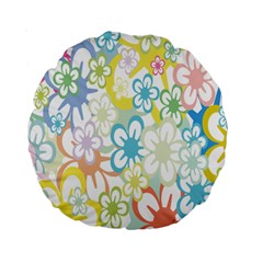 Star Flower Rainbow Sunflower Sakura Standard 15  Premium Round Cushions by Mariart