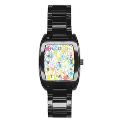 Star Flower Rainbow Sunflower Sakura Stainless Steel Barrel Watch by Mariart