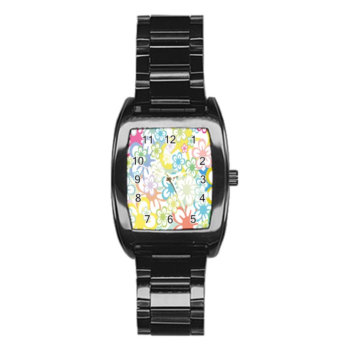 Star Flower Rainbow Sunflower Sakura Stainless Steel Barrel Watch