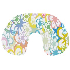 Star Flower Rainbow Sunflower Sakura Travel Neck Pillows by Mariart