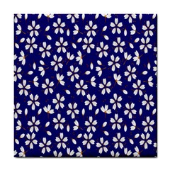 Star Flower Blue White Tile Coasters by Mariart