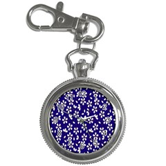 Star Flower Blue White Key Chain Watches