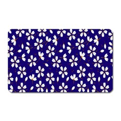 Star Flower Blue White Magnet (rectangular)