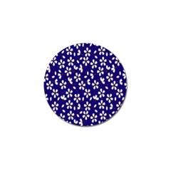 Star Flower Blue White Golf Ball Marker by Mariart