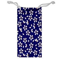 Star Flower Blue White Jewelry Bag by Mariart