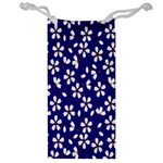 Star Flower Blue White Jewelry Bag Front