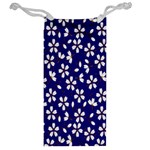 Star Flower Blue White Jewelry Bag Back