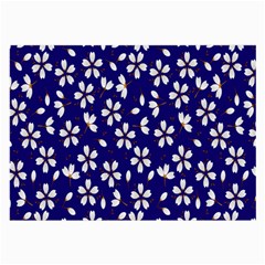 Star Flower Blue White Large Glasses Cloth (2-side)