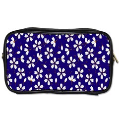 Star Flower Blue White Toiletries Bags by Mariart