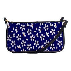 Star Flower Blue White Shoulder Clutch Bags by Mariart