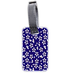 Star Flower Blue White Luggage Tags (two Sides) by Mariart