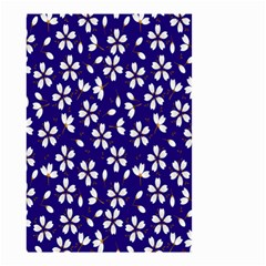 Star Flower Blue White Small Garden Flag (two Sides) by Mariart