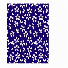 Star Flower Blue White Large Garden Flag (two Sides) by Mariart