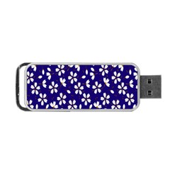 Star Flower Blue White Portable Usb Flash (two Sides) by Mariart