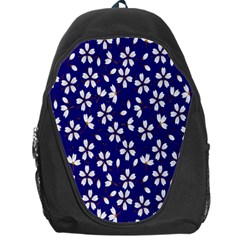 Star Flower Blue White Backpack Bag by Mariart