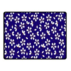 Star Flower Blue White Double Sided Fleece Blanket (small)  by Mariart