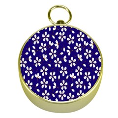 Star Flower Blue White Gold Compasses by Mariart