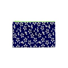 Star Flower Blue White Cosmetic Bag (xs) by Mariart