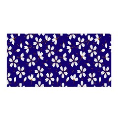 Star Flower Blue White Satin Wrap by Mariart