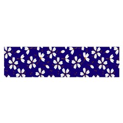 Star Flower Blue White Satin Scarf (oblong) by Mariart