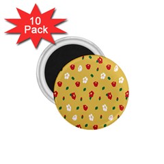 Tulip Sunflower Sakura Flower Floral Red White Leaf Green 1 75  Magnets (10 Pack)  by Mariart