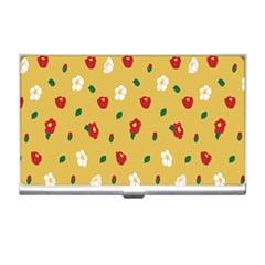 Tulip Sunflower Sakura Flower Floral Red White Leaf Green Business Card Holders by Mariart