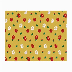 Tulip Sunflower Sakura Flower Floral Red White Leaf Green Small Glasses Cloth (2-side) by Mariart