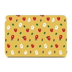 Tulip Sunflower Sakura Flower Floral Red White Leaf Green Plate Mats by Mariart