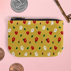 Tulip Sunflower Sakura Flower Floral Red White Leaf Green Mini Coin Purses by Mariart