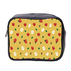 Tulip Sunflower Sakura Flower Floral Red White Leaf Green Mini Toiletries Bag 2-side by Mariart