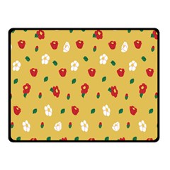 Tulip Sunflower Sakura Flower Floral Red White Leaf Green Double Sided Fleece Blanket (small)  by Mariart