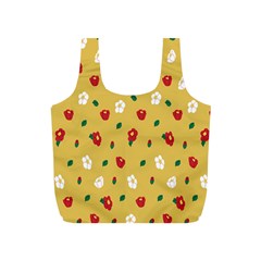 Tulip Sunflower Sakura Flower Floral Red White Leaf Green Full Print Recycle Bags (s)  by Mariart