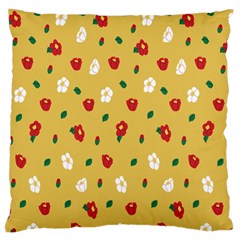 Tulip Sunflower Sakura Flower Floral Red White Leaf Green Standard Flano Cushion Case (one Side) by Mariart