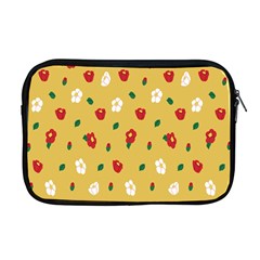 Tulip Sunflower Sakura Flower Floral Red White Leaf Green Apple Macbook Pro 17  Zipper Case by Mariart