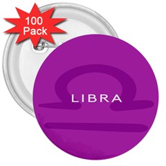 Zodizc Libra Purple 3  Buttons (100 Pack)  by Mariart