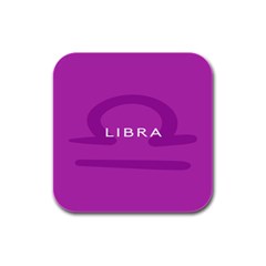 Zodizc Libra Purple Rubber Square Coaster (4 Pack) 